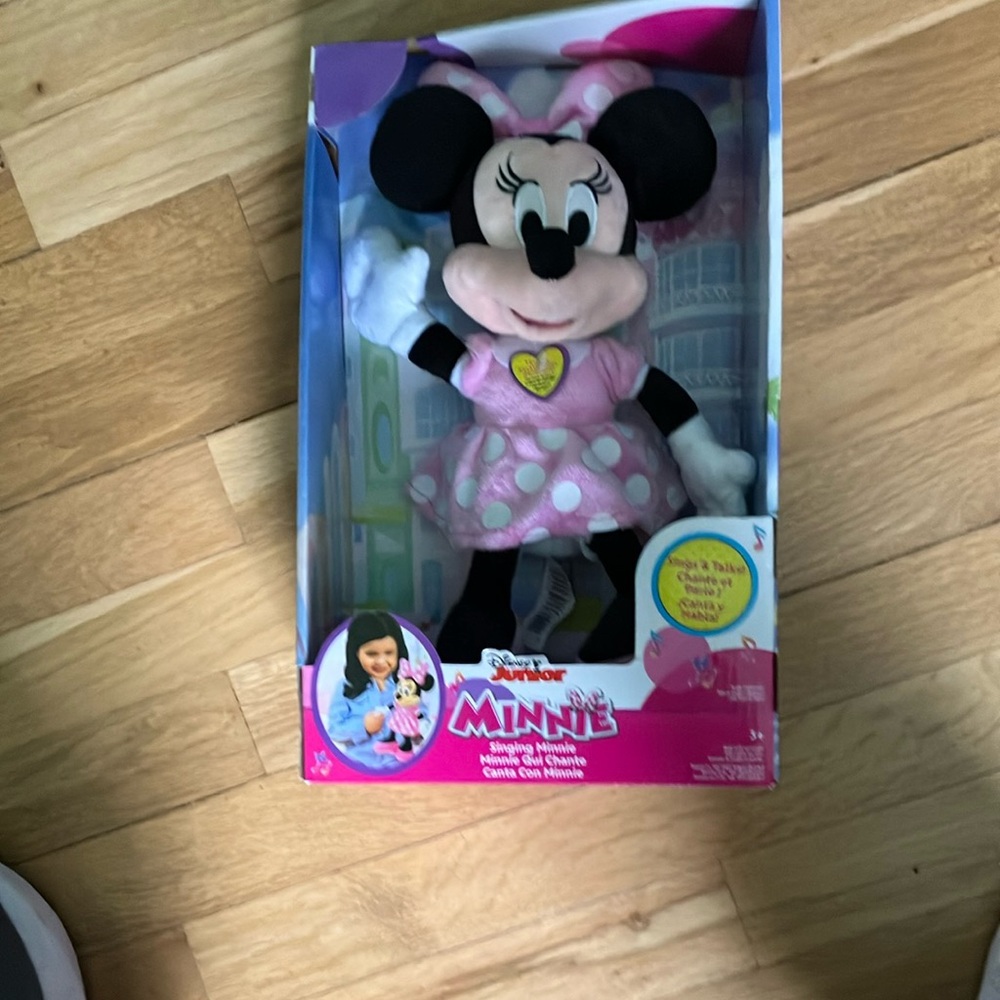 Disney Minnie Mouse Plush Toy Pink and Black Stuffed Animal